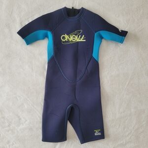 O’neill Toddler Reactor shorty 2mm Summer Wetsuit Navy Size 6 Kids